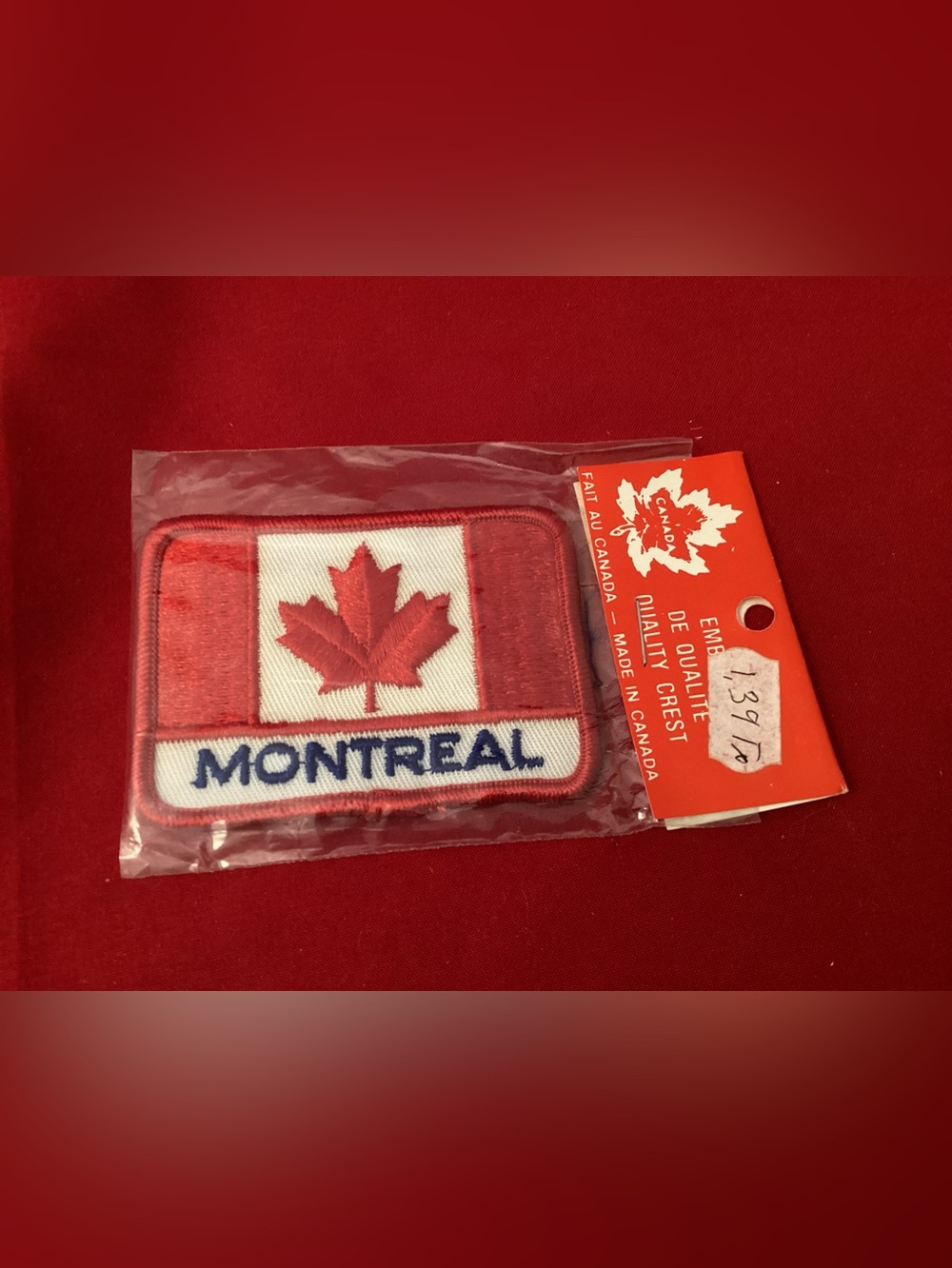Montreal Embroidered Red Maple Leaf Patch
